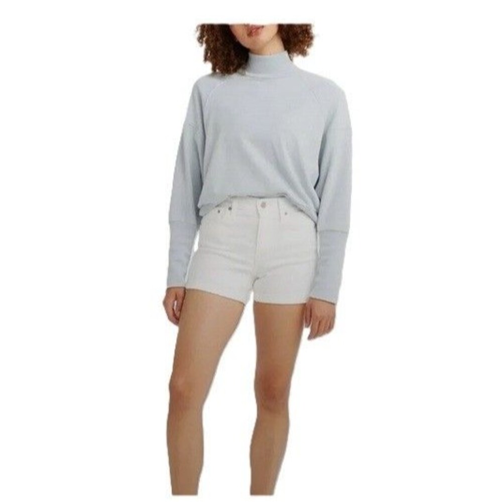 Levi’s Ladies Mid Length Mid Rise Denim Cuffed Shorts White 27 NWT